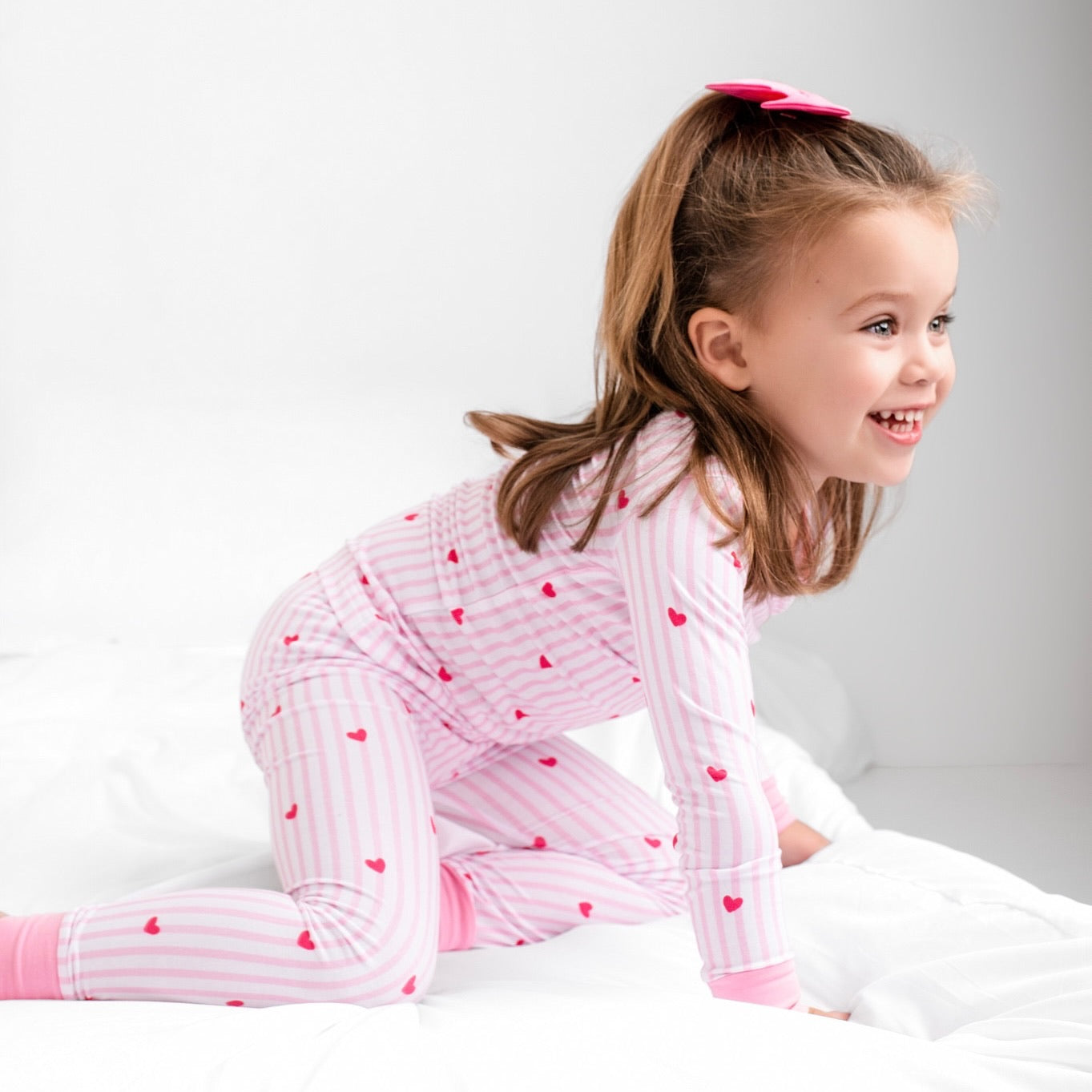 Tiny Hearts Pink Pyjamassett