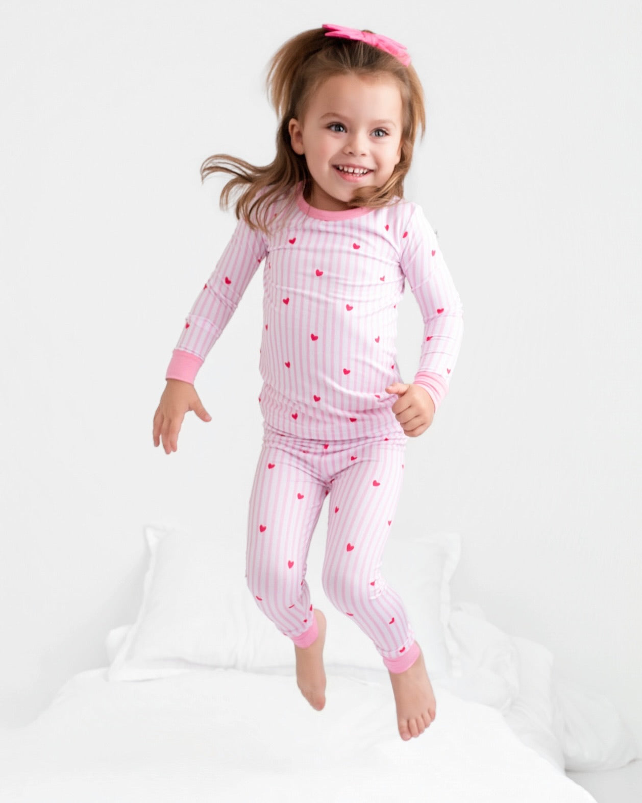 Tiny Hearts Pink Pyjamassett