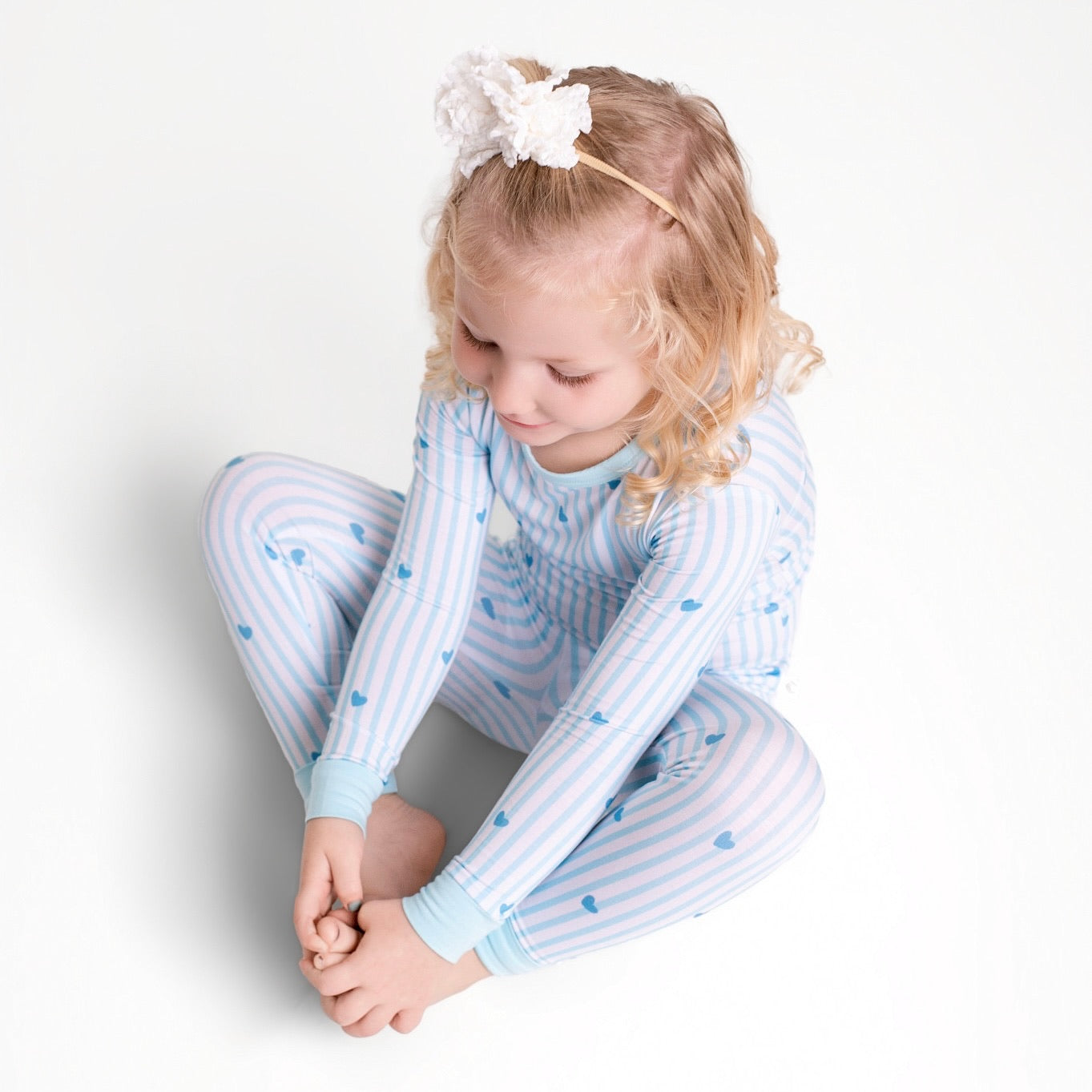 Tiny Hearts Blue Pyjamassett