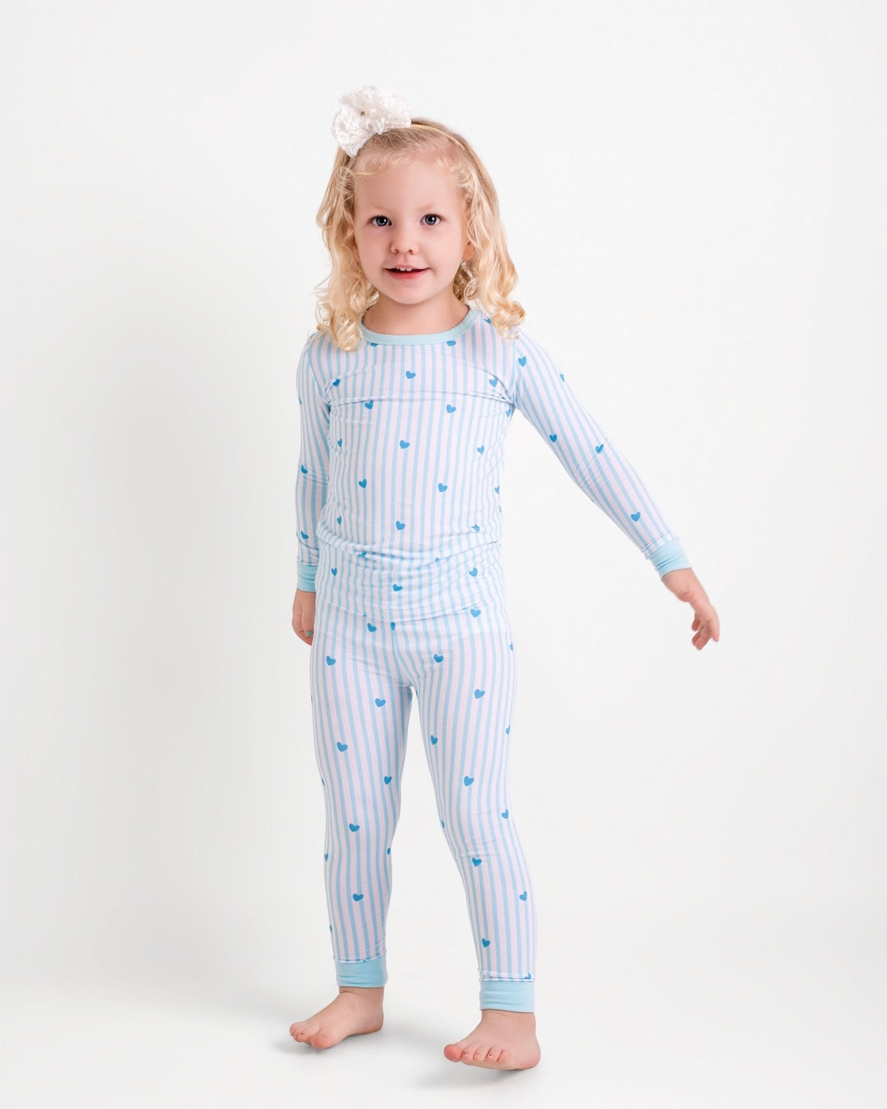 Tiny Hearts Blue Pyjamassett