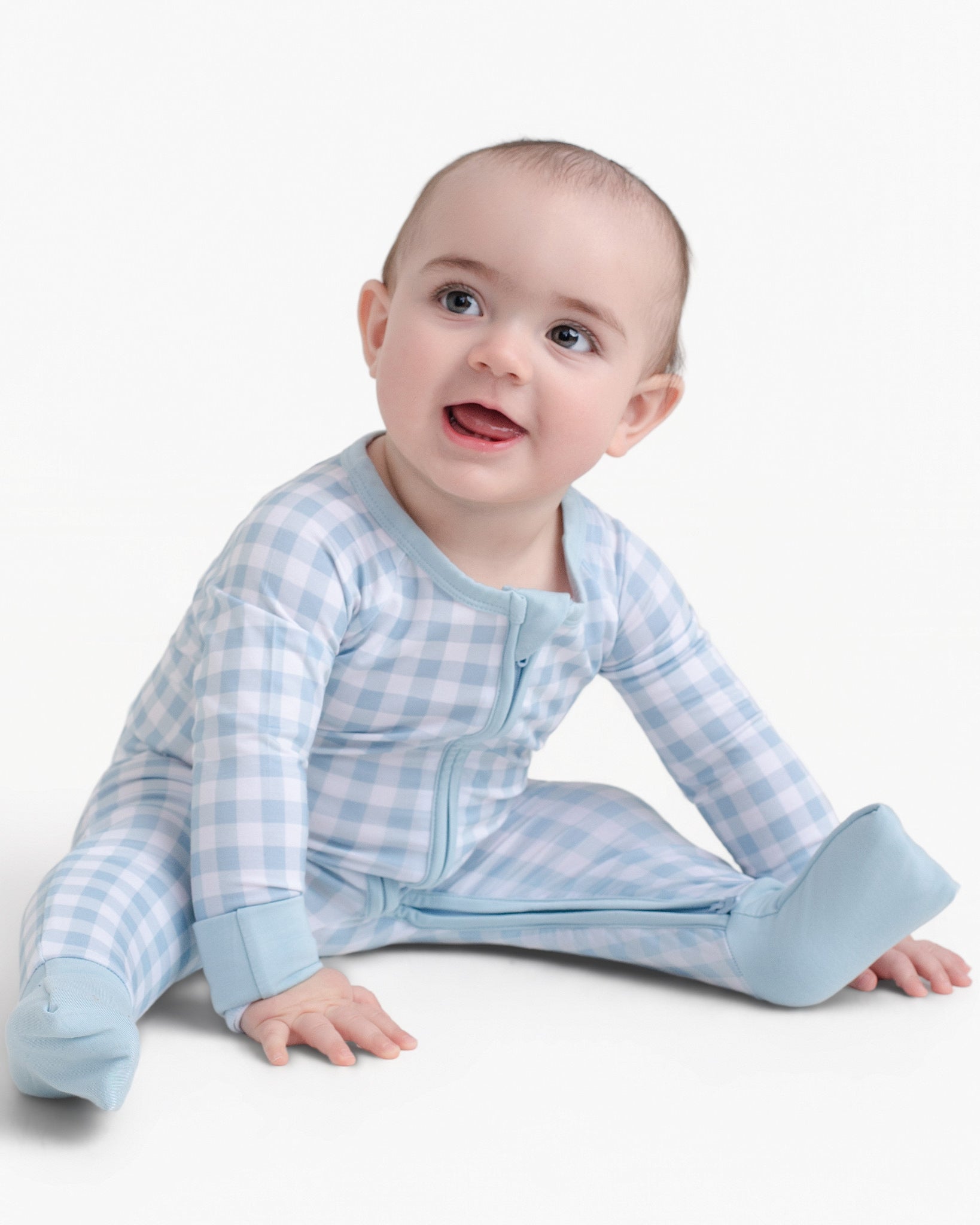 Blue gingham pyjamas