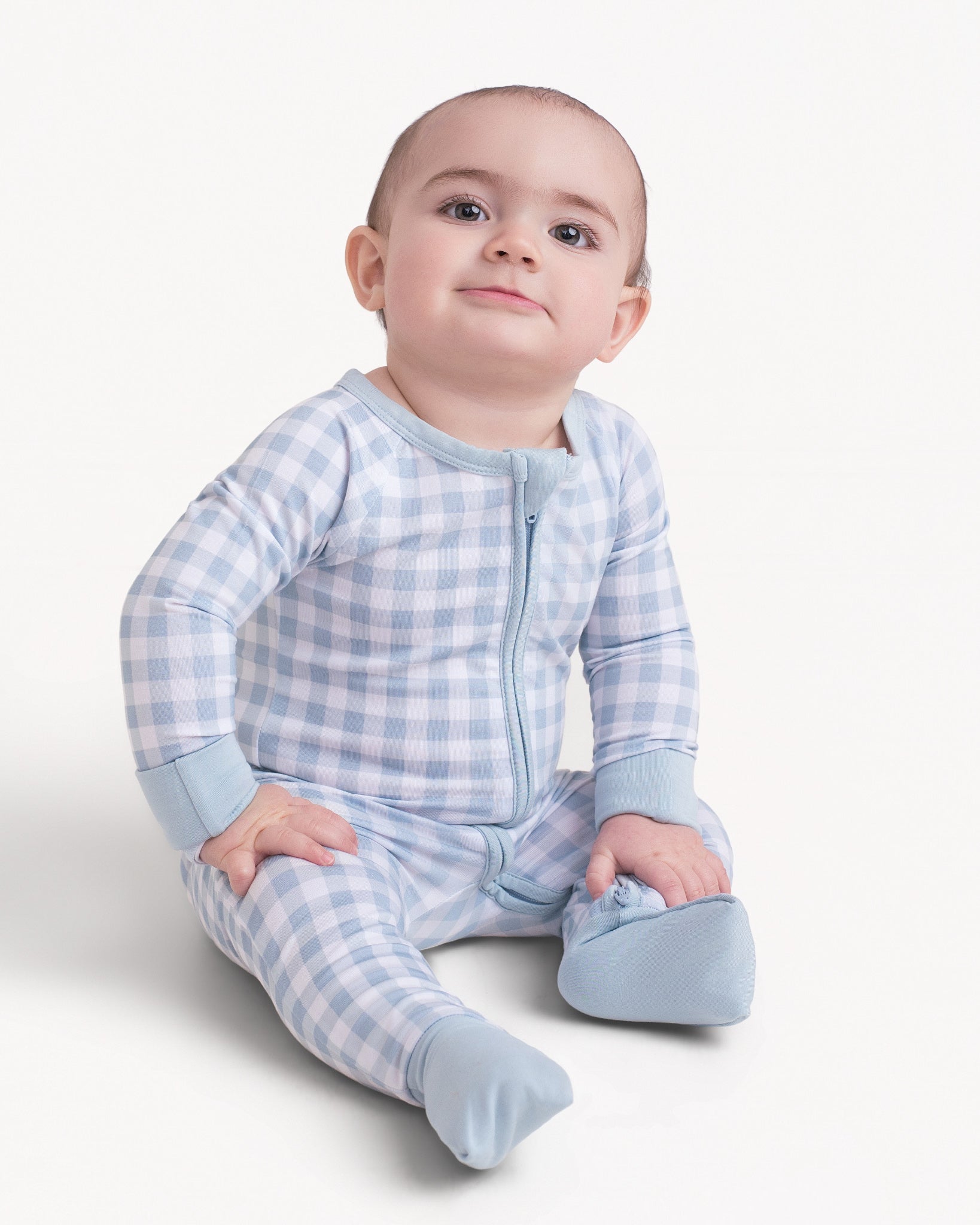 Blue gingham pyjamas