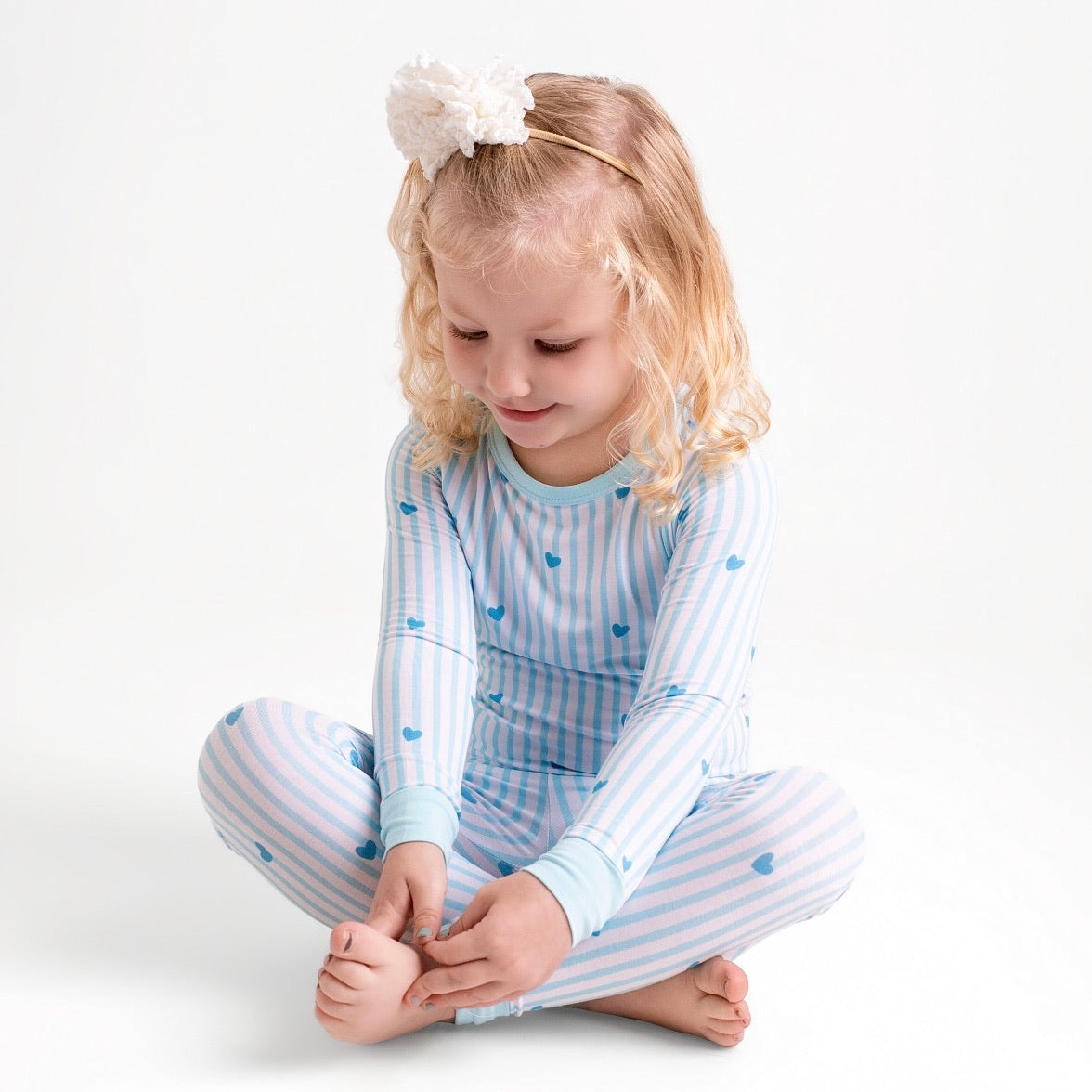 Tiny Hearts Blue Pyjamassett