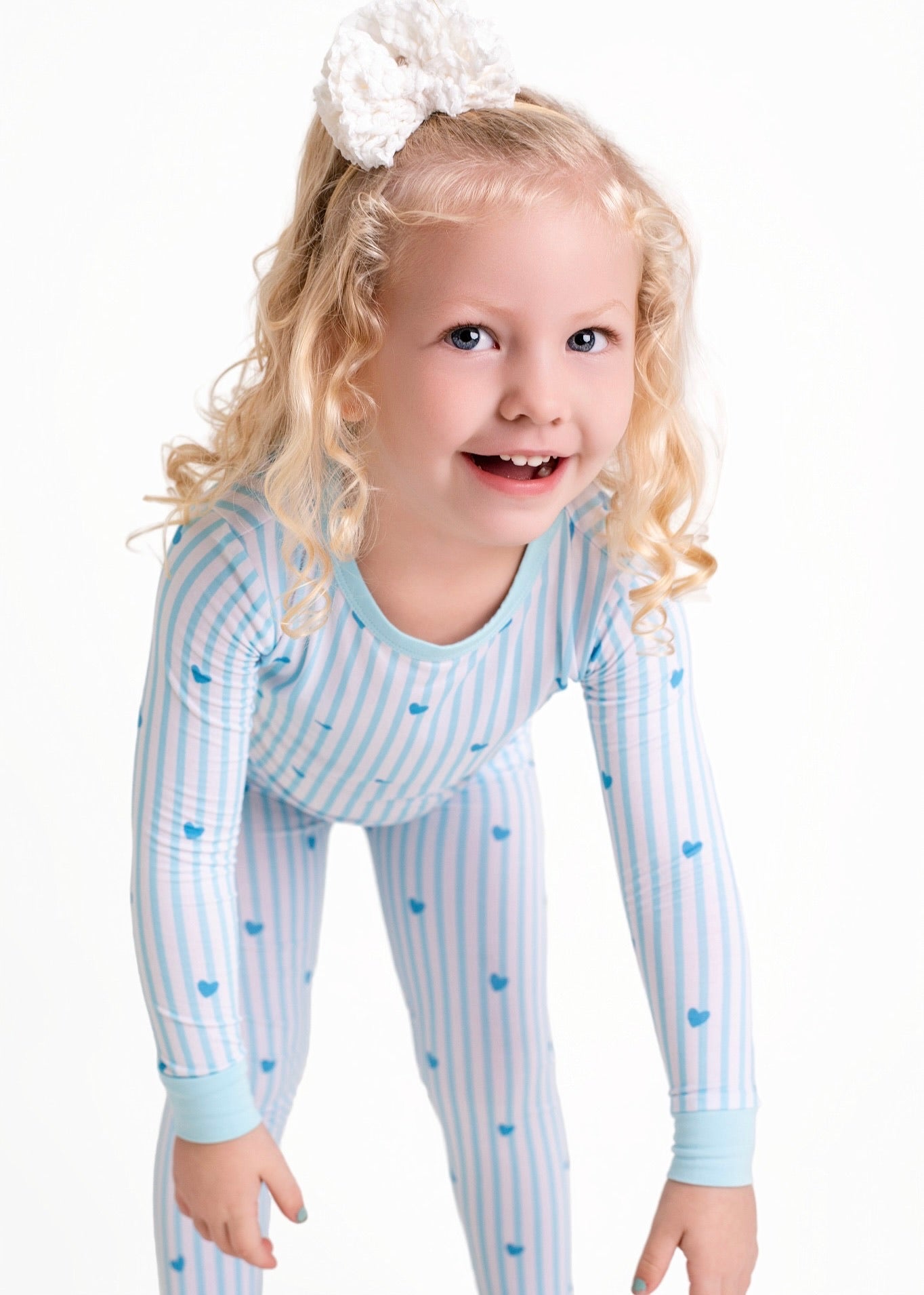 Tiny Hearts Blue Pyjamassett