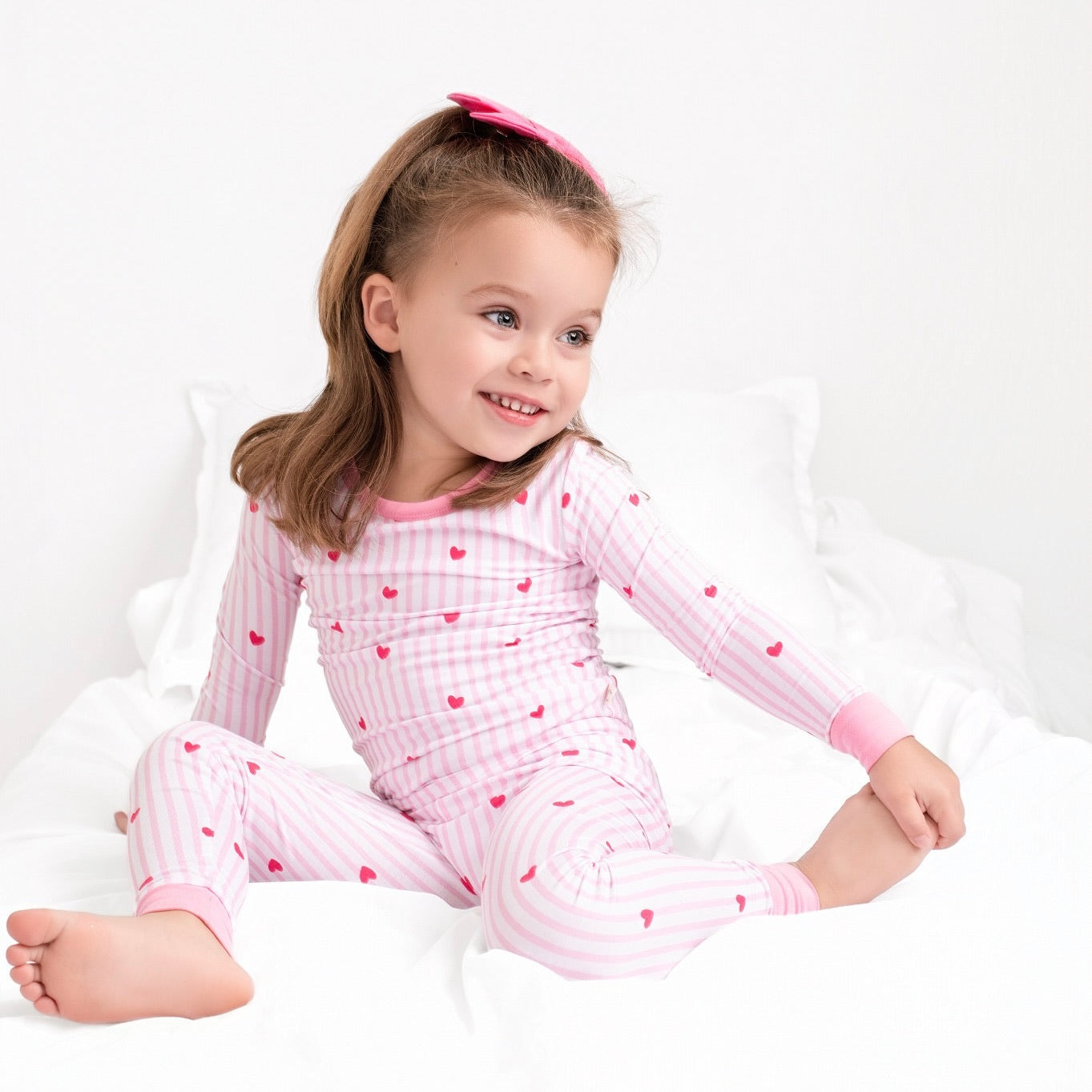 Tiny Hearts Pink Pyjamassett